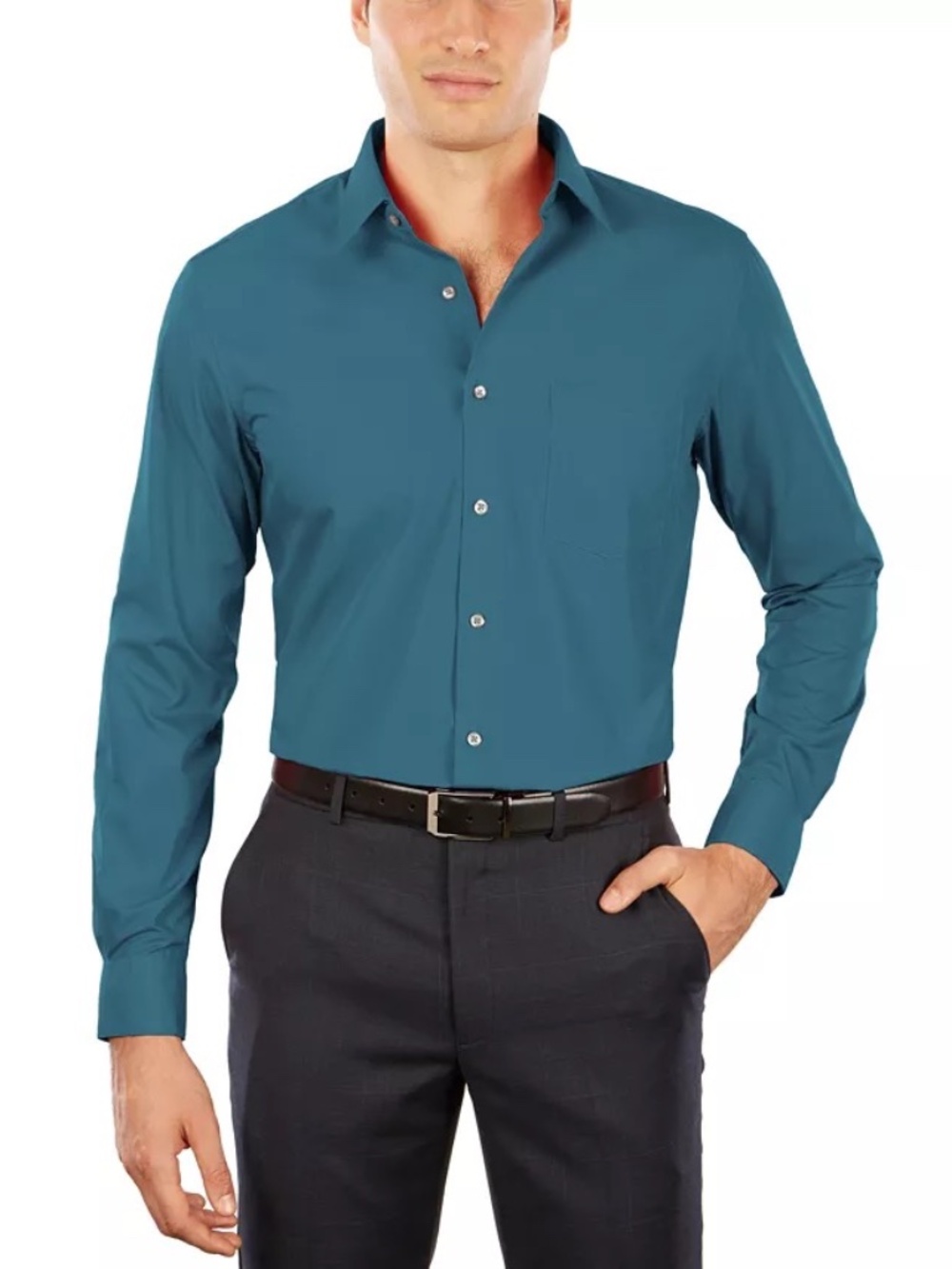 Van Heusen Men's Athletic Fitted Poplin Dress Shirt
